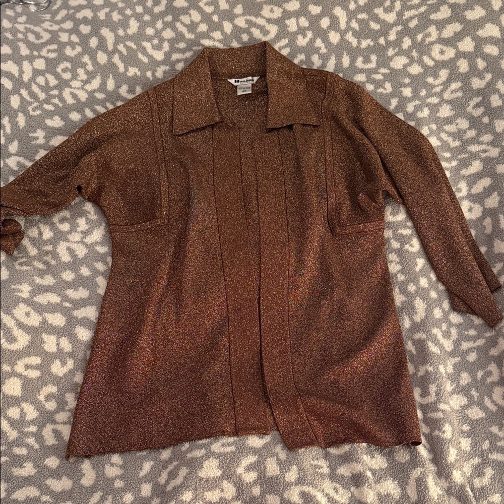 Peter Nygard Shimmering Brown Long-Sleeve Top